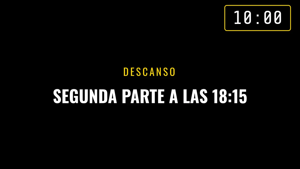 Pantalla de descanso con cuenta atrás de diez minutos
